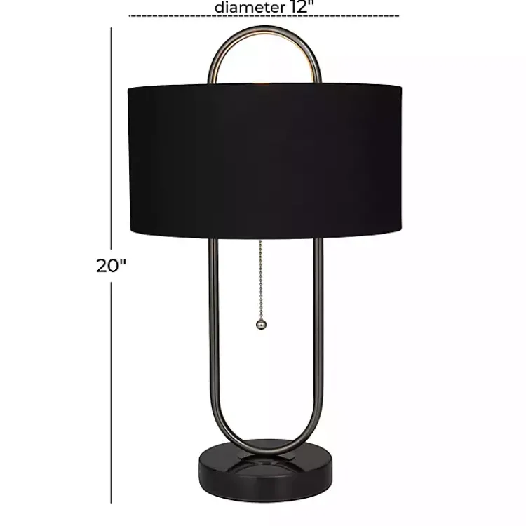 Kirklands Home Table Lamps|Open Metal Loop Table Lamp Black