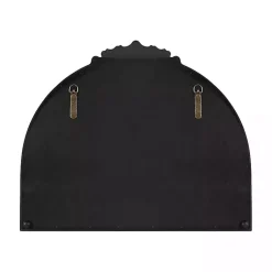 Kirklands Home Decorative Mirrors|Black Ornate Arch Wall Mirror with Shelf
