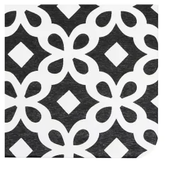 Kirklands Home Bathroom Rugs|Black Patterned Stone Bath Mat