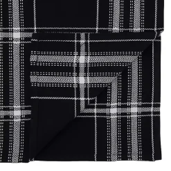 Kirklands Home Table Linens|Plaid Cotton Table Runner, 72 in. Black
