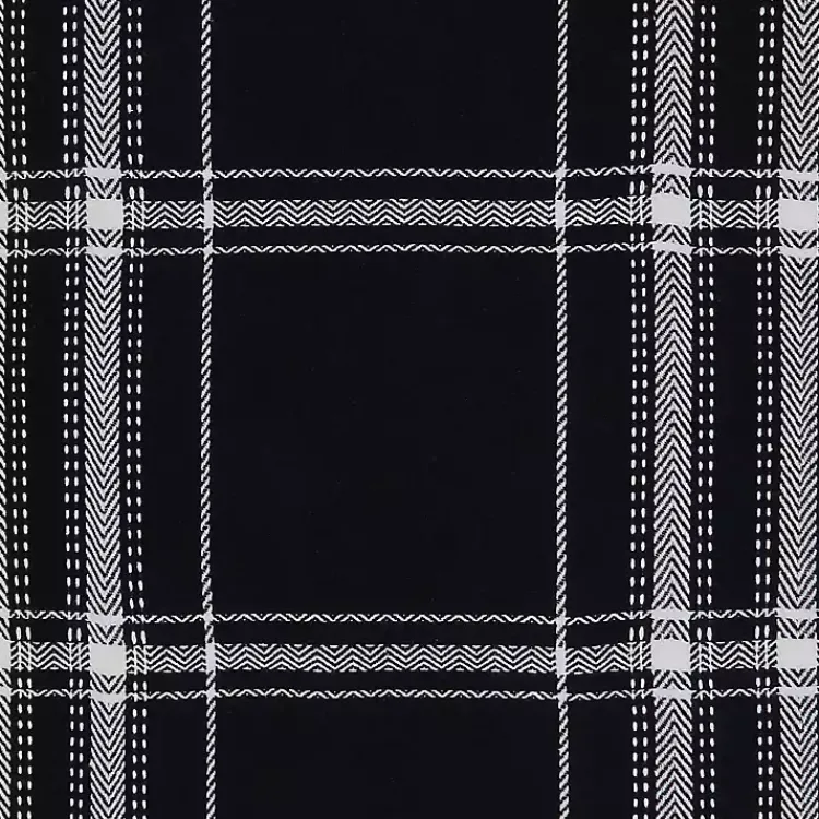 Kirklands Home Table Linens|Plaid Cotton Table Runner, 72 in. Black