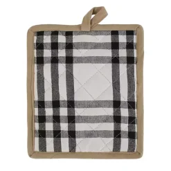 Kirklands Home Kitchen Accessories|Black Plaid Eat Drink Enjoy 4-pc. Dish Towel Set