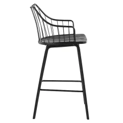 Kirklands Home Bar Stools & Counter Height Stools|Poplar Wood Swivel Counter Stool Black