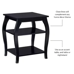 Kirklands Home Accent & End Tables|Prismatic Wood Accent Table Black