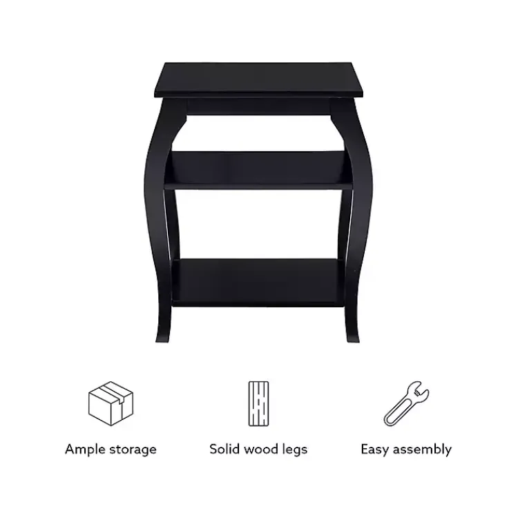 Kirklands Home Accent & End Tables|Prismatic Wood Accent Table Black