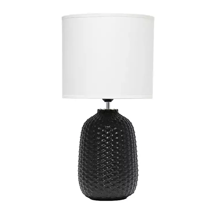 Kirklands Home Table Lamps|Purled Ceramic Table Lamp Black
