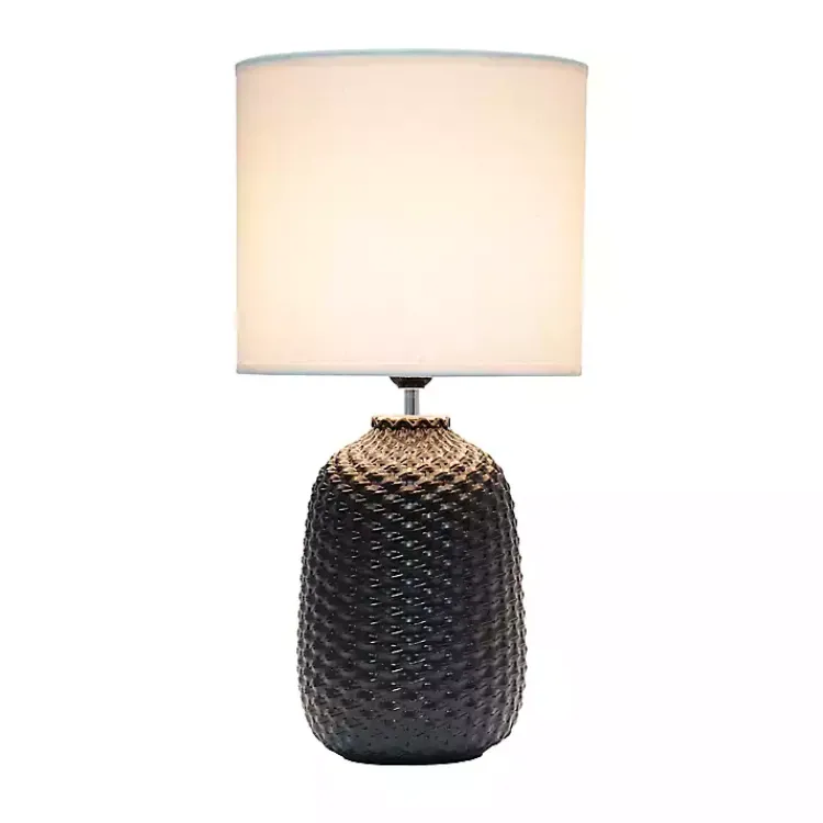 Kirklands Home Table Lamps|Purled Ceramic Table Lamp Black