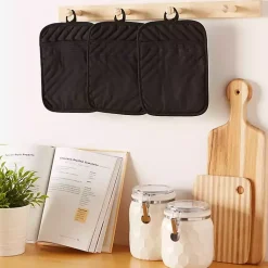 Kirklands Home Kitchen Accessories|Quilted 3-pc. Potholder Set Black
