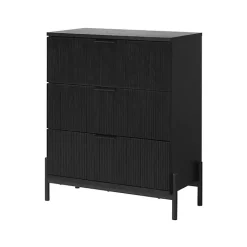 Kirklands Home Dressers & Chests|Reeded 3-Drawer Dresser Black