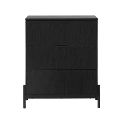Kirklands Home Dressers & Chests|Reeded 3-Drawer Dresser Black