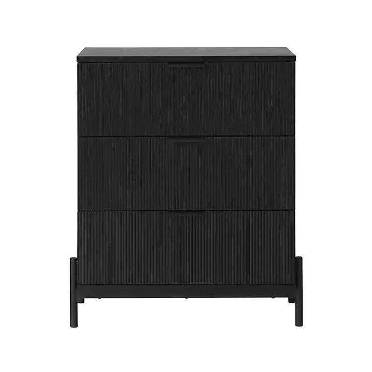 Kirklands Home Dressers & Chests|Reeded 3-Drawer Dresser Black