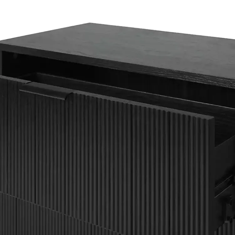 Kirklands Home Dressers & Chests|Reeded 3-Drawer Dresser Black