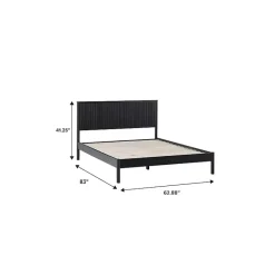 Kirklands Home Beds & Headboards|Reeded Headboard Queen Bed Black