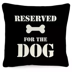 Kirklands Home Outdoor Cushions & Pillows|Black Reserved for the Dog Outdoor Pillow