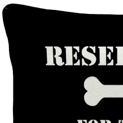 Kirklands Home Outdoor Cushions & Pillows|Black Reserved for the Dog Outdoor Pillow