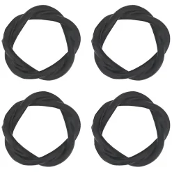 Kirklands Home Table Linens|Resin Twisted Napkin Rings, Set of 4 Black