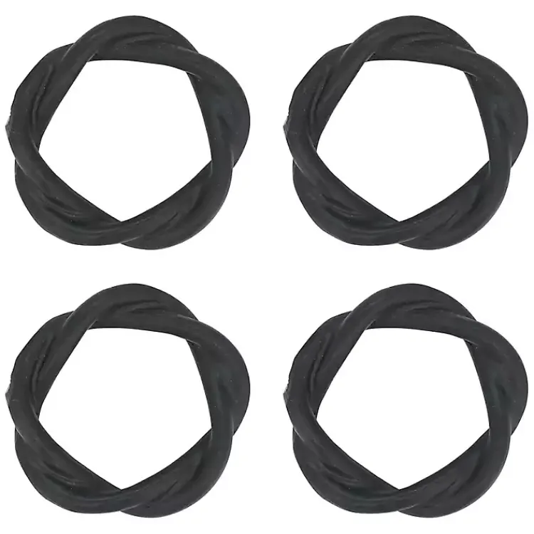 Kirklands Home Table Linens|Resin Twisted Napkin Rings, Set of 4 Black