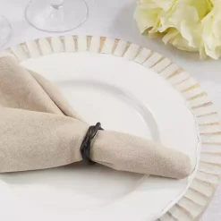 Kirklands Home Table Linens|Resin Twisted Napkin Rings, Set of 4 Black