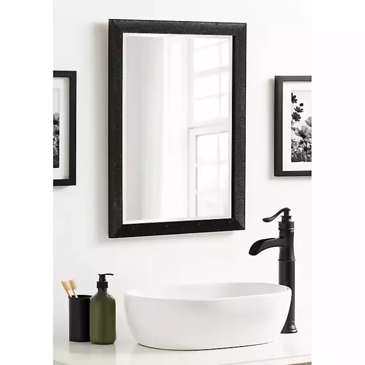 Kirklands Home Decorative Mirrors|Black Reyna Rectangle Wall Mirror