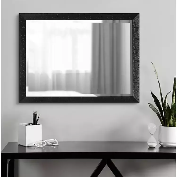 Kirklands Home Decorative Mirrors|Black Reyna Rectangle Wall Mirror