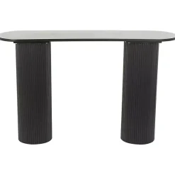 Kirklands Home Console Tables|Ribbed Pillars Console Table Black