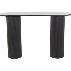 Kirklands Home Console Tables|Ribbed Pillars Console Table Black