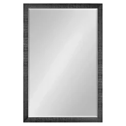 Kirklands Home Decorative Mirrors|Black Ribbed Renna Wall Mirror, 24x36 in.