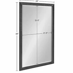 Kirklands Home Decorative Mirrors|Black Ribbed Renna Wall Mirror, 24x36 in.