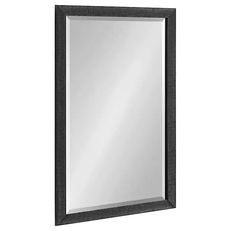 Kirklands Home Decorative Mirrors|Black Ribbed Renna Wall Mirror, 20x30 in.