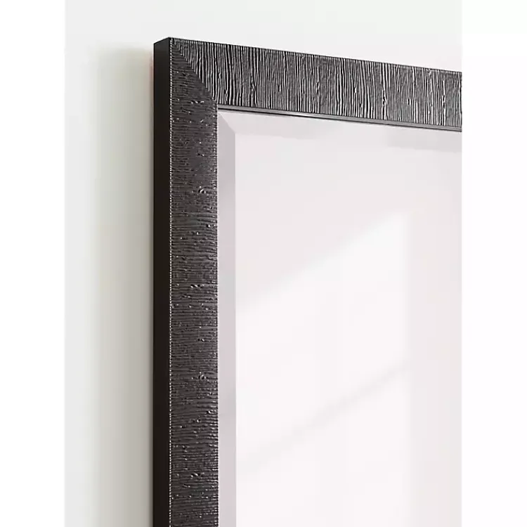 Kirklands Home Decorative Mirrors|Black Ribbed Renna Wall Mirror, 20x30 in.