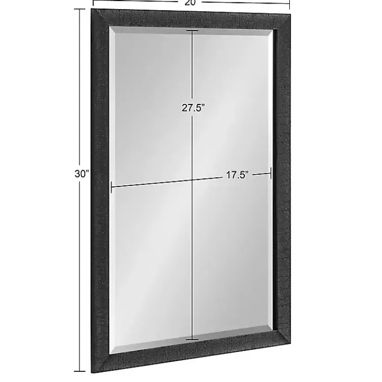 Kirklands Home Decorative Mirrors|Black Ribbed Renna Wall Mirror, 20x30 in.