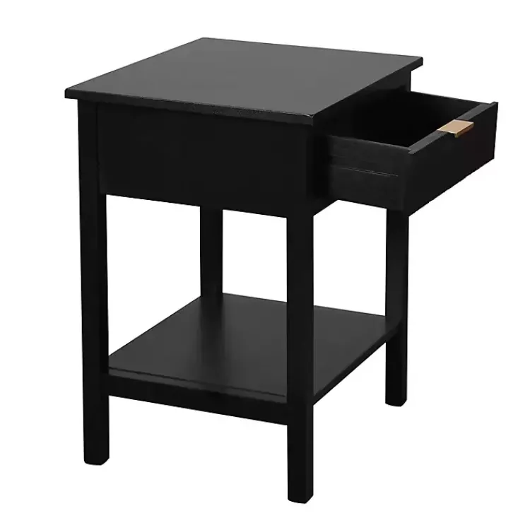 Kirklands Home Accent & End Tables|Ribbed Wood Colleen Accent Table Black