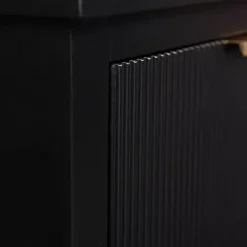 Kirklands Home Accent & End Tables|Ribbed Wood Colleen Accent Table Black