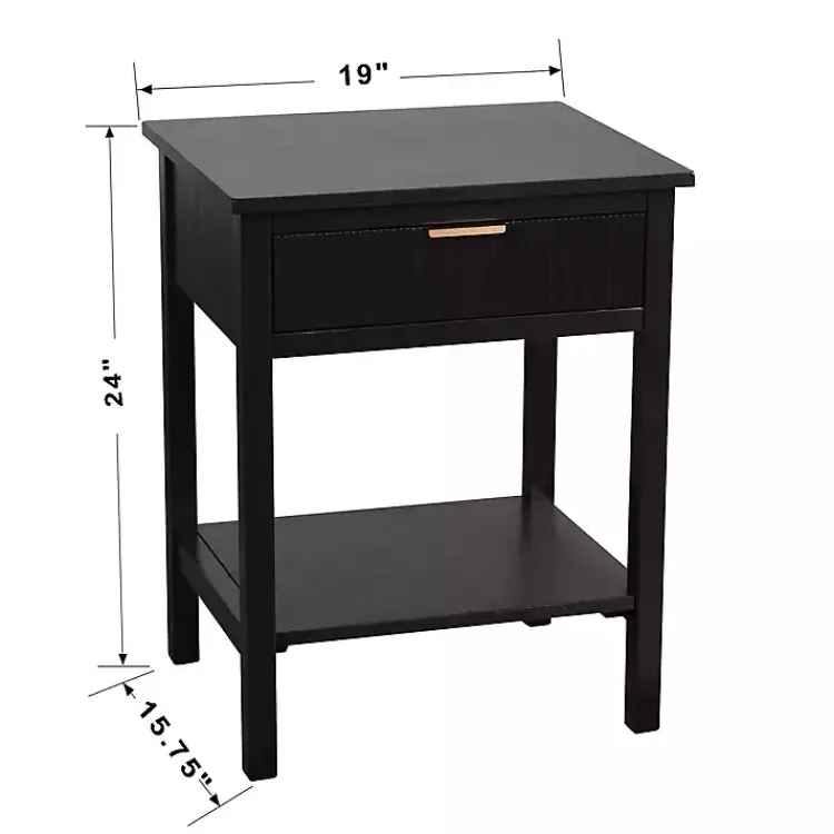 Kirklands Home Accent & End Tables|Ribbed Wood Colleen Accent Table Black