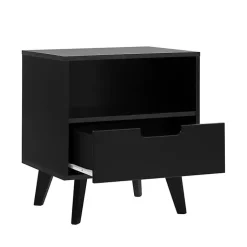 Kirklands Home Nightstands|Riviera Single Drawer Nightstand Black