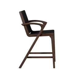 Kirklands Home Bar Stools & Counter Height Stools|Rope and Brown Wood Counter Stool Black
