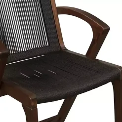 Kirklands Home Bar Stools & Counter Height Stools|Rope and Brown Wood Counter Stool Black