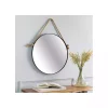 Kirklands Home Framed Mirrors|Black Round Framed Mirror with Rope