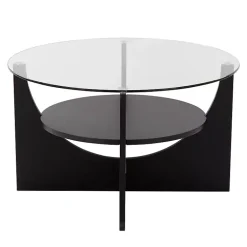 Kirklands Home Coffee Tables|Round Glass Coffee Table Black