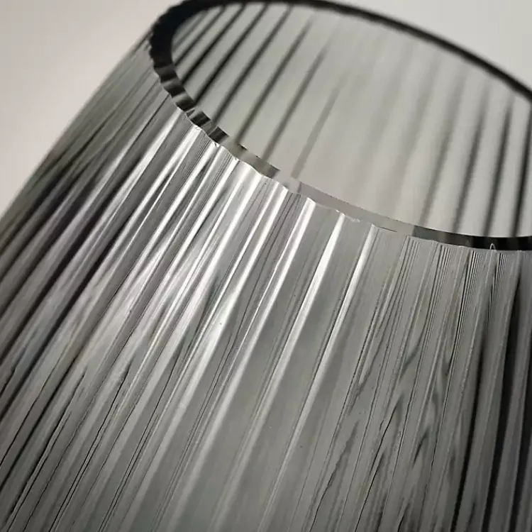 Clearance Round Ribbed Glass Vase Vases