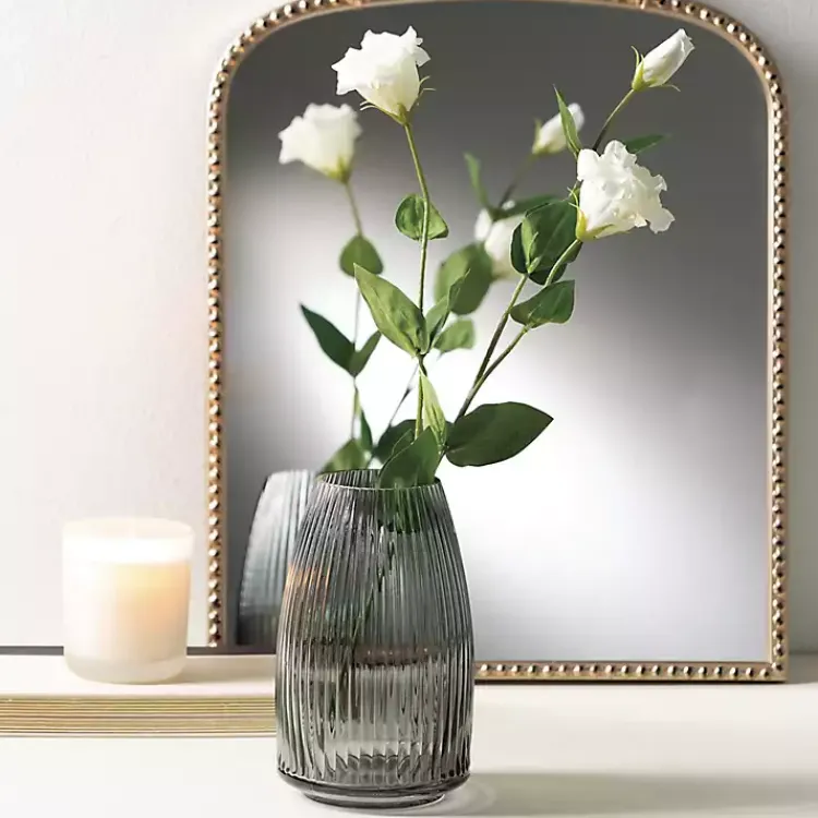 Clearance Round Ribbed Glass Vase Vases