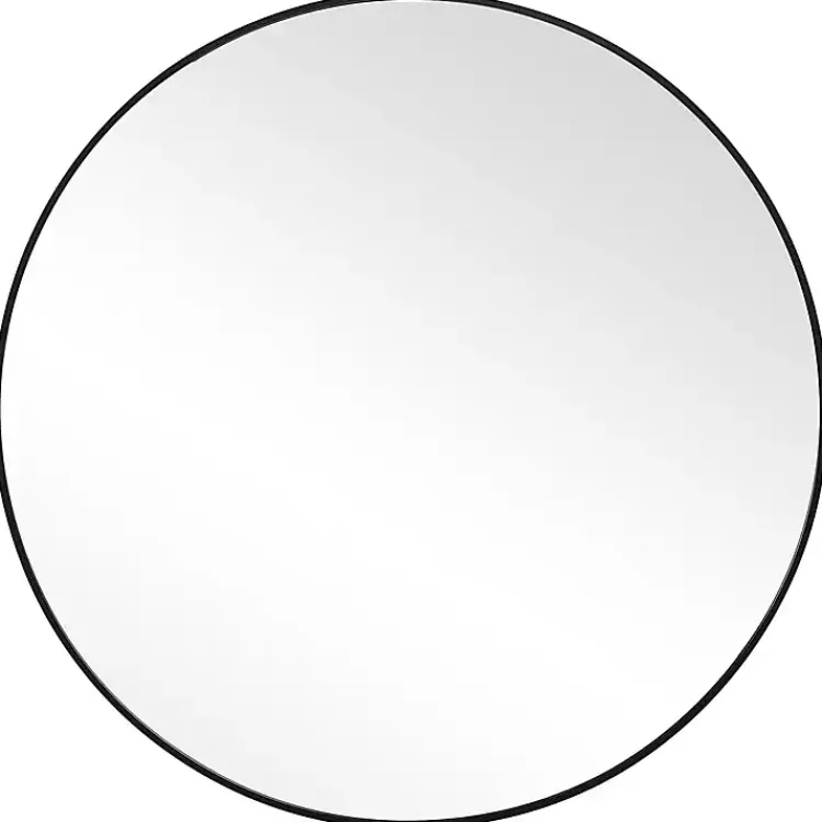 Kirklands Home Framed Mirrors|Black Round Simple Frame Large Wall Mirror