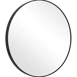 Kirklands Home Framed Mirrors|Black Round Simple Frame Large Wall Mirror