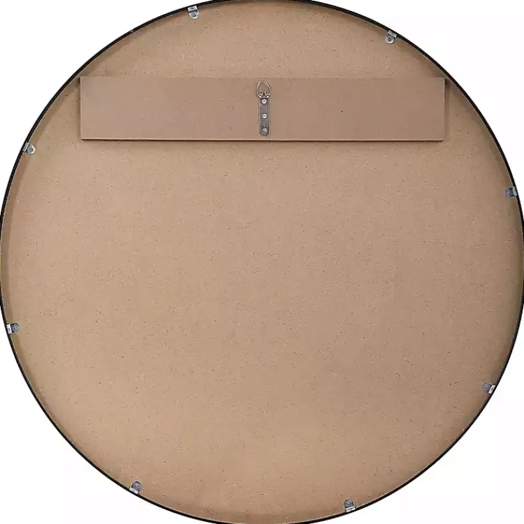 Kirklands Home Framed Mirrors|Black Round Simple Frame Large Wall Mirror