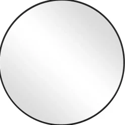 Kirklands Home Framed Mirrors|Round Simple Frame Medium Wall Mirror Black