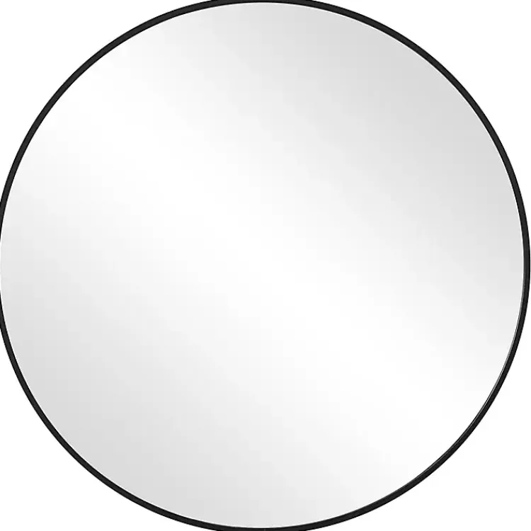 Kirklands Home Framed Mirrors|Round Simple Frame Medium Wall Mirror Black