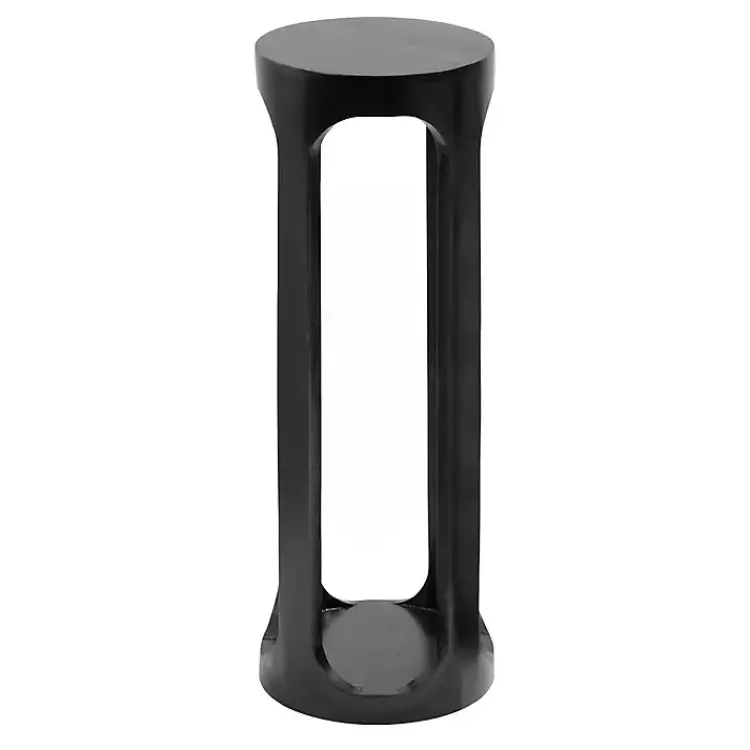 Kirklands Home Accent & End Tables|Round Wood Devon Accent Table Black