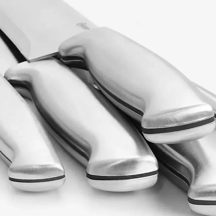 Kirklands Home Flatware & Cutlery|Black Rubberwood Block Satin 22-pc. Cutlery Set