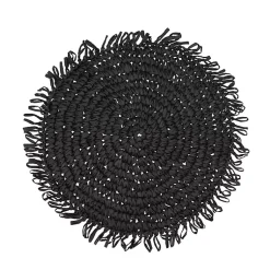 Kirklands Home Table Linens|Rustic Raffia Placemats, Set of 4 Black