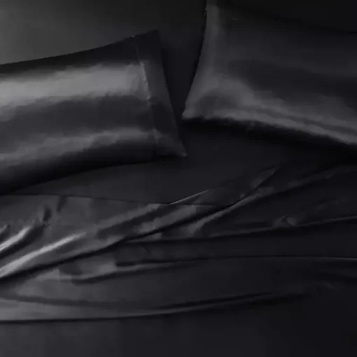 Kirklands Home Bed Sheets|Satin Standard 2-pc. Pillow Case Set Black
